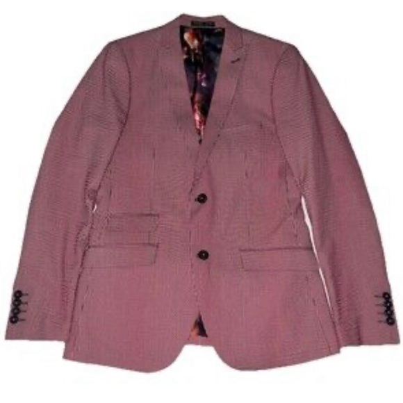 Paisley & GraySlim Fit Men's Pink Black Stripe Blazer Jacket Size 36R